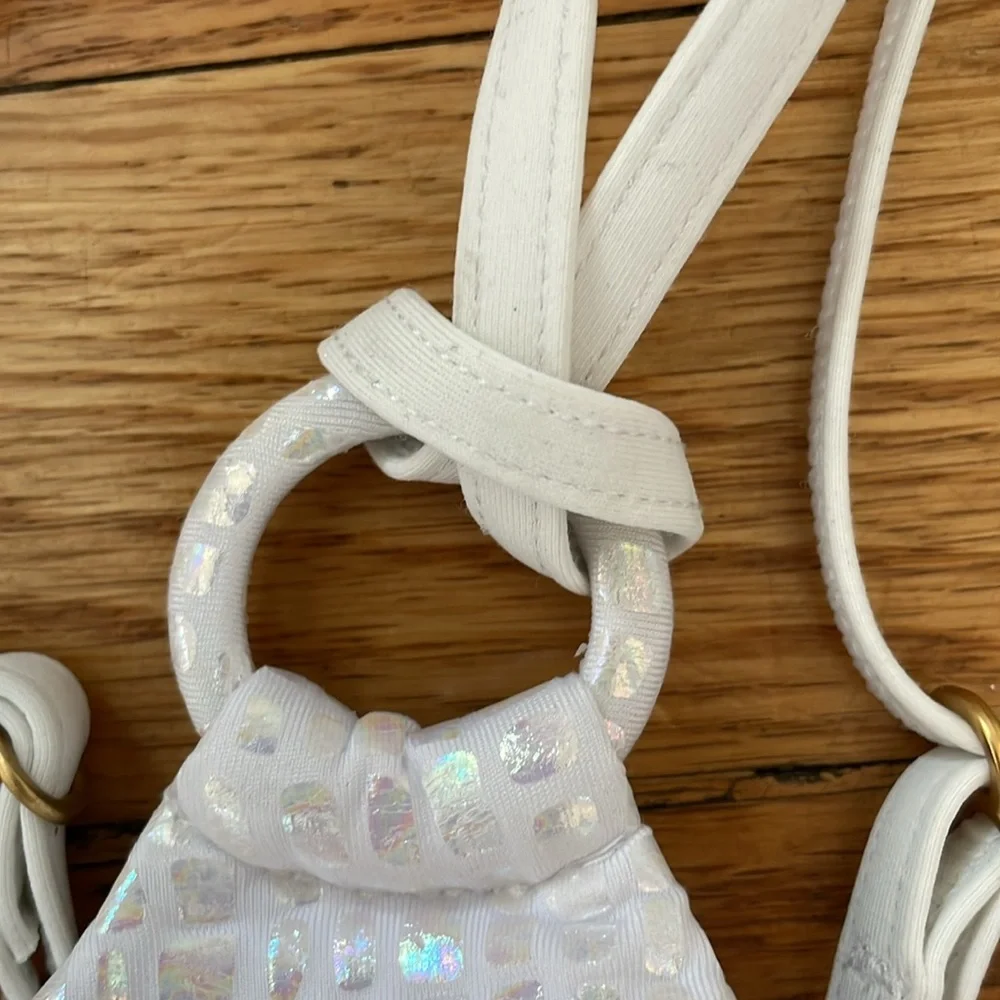 l*space Indiana Bikini Top‎ Gloss Gator Opalescent White XL